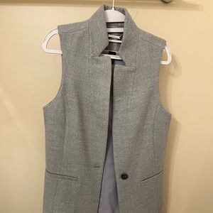 White House Black Market Gray Long Vest - size 6